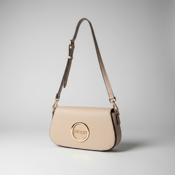GUESS Taupe Crossbody with Gold Ring Logo - Picture 4 of 5